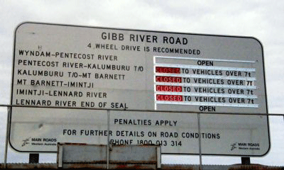 Gibb River Road sign